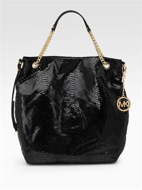 michael kors blacks|michael kors black patent tote.